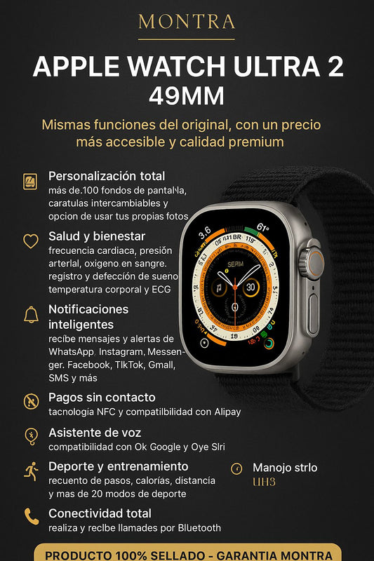 🥇 Apple Watch Ultra 2 – 49mm NUEVA VERSION MEJORADA!! ENVIO GRATIS